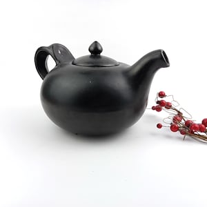 Vintage Black ceramic teapot from Europa