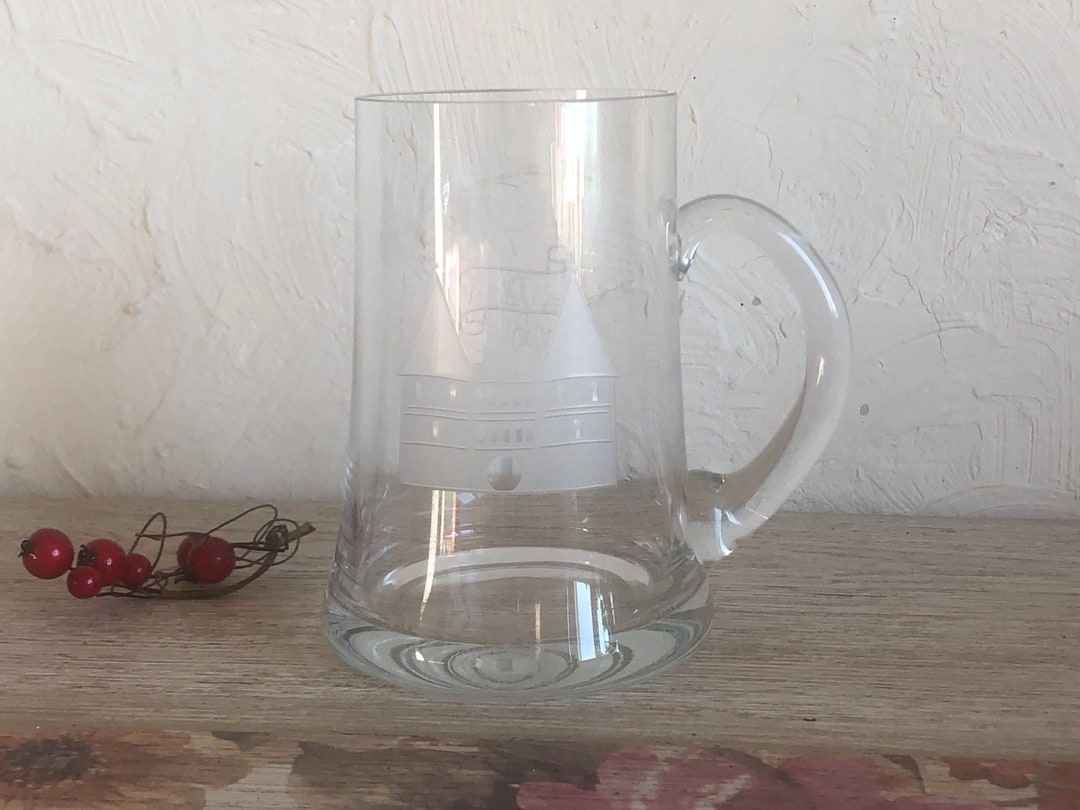 Vintage Glass Beer Mug With Hand Engraving Glaskunst Schwartau . Etsy
