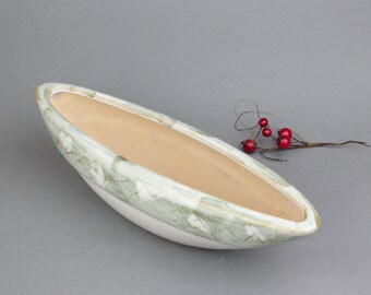 Vintage Norway narrow ceramic salad serving dish. Norway