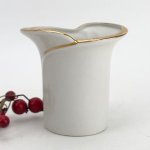 Vaso de flores vintage de porcelana branca Fena porzellan