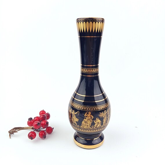 ギリシャ風の手作り磁器の花瓶デカール金箔ギリシャ - Etsy 日本