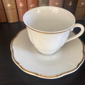 Vintage porcelain cup and saucer by Moritz Zdekauer from Czechoslovakia