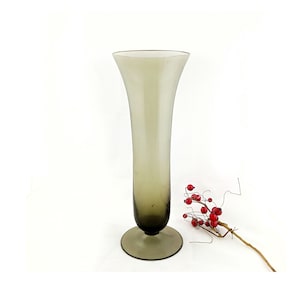 Gray decorative glass flower vase. Vintage from Europa 60s