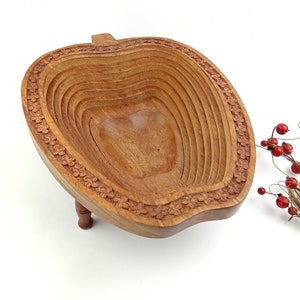 Klappbare Obstvase aus Holz ""Apfel""." Handgemacht Vintage