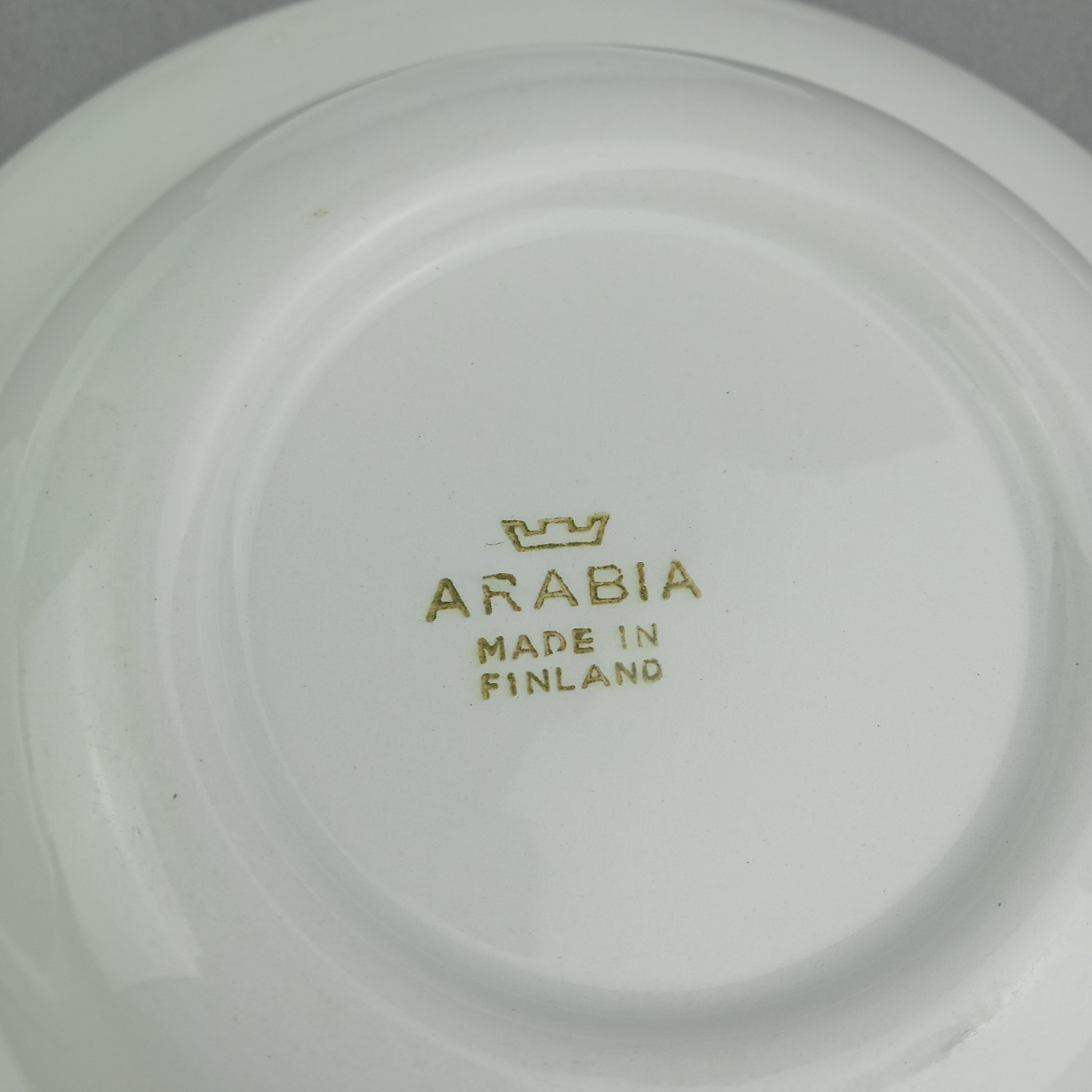 Set of Six Small Deep Plates/bowls by Arabia. Vintage From Finland