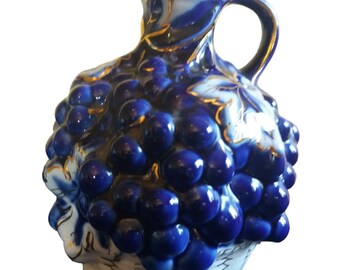 ヴィンテージ LFZ ロモノーソフ 磁器デカンタ バスケットに入った