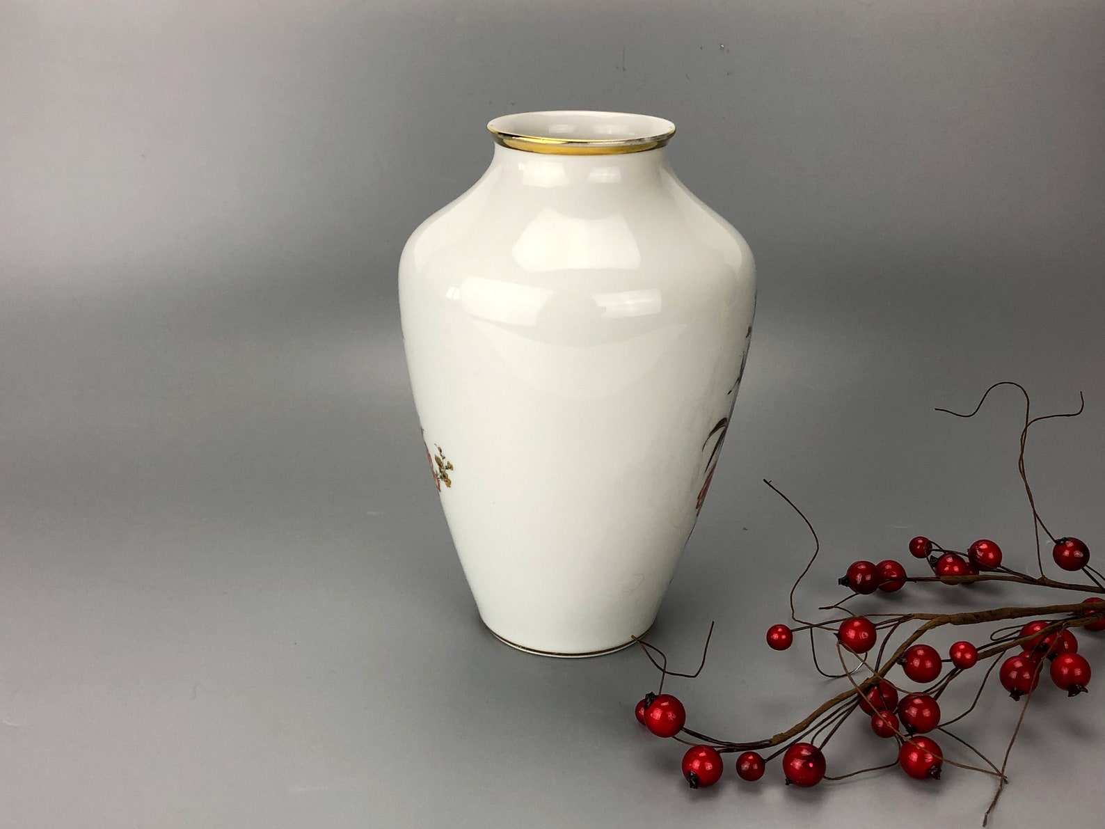 German Kaiser Flower Porcelain Vase Made in 20th Century Etsy