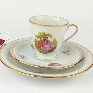 Weißes Vintage-Porzellan-Teeset von Schwarzenhammer, Bavaria. Deutschland 1940er Jahre