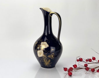 ヴィンテージ マイセン磁器花瓶 – コバルトブルーに手描きの花