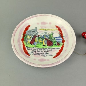Original hand painted vintage wall decorative ceramic plate by England