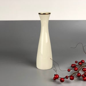 Vintage white porcelain handmade vase for flowers made in Germany by Royal Porcelain