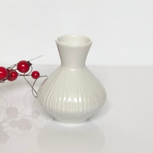 White ceramic vintage flower vase made by Edelstein in Bavaria, Germany