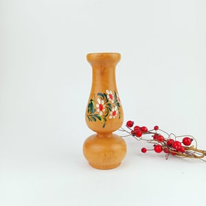 Vintage handmade wooden vase from 20th century