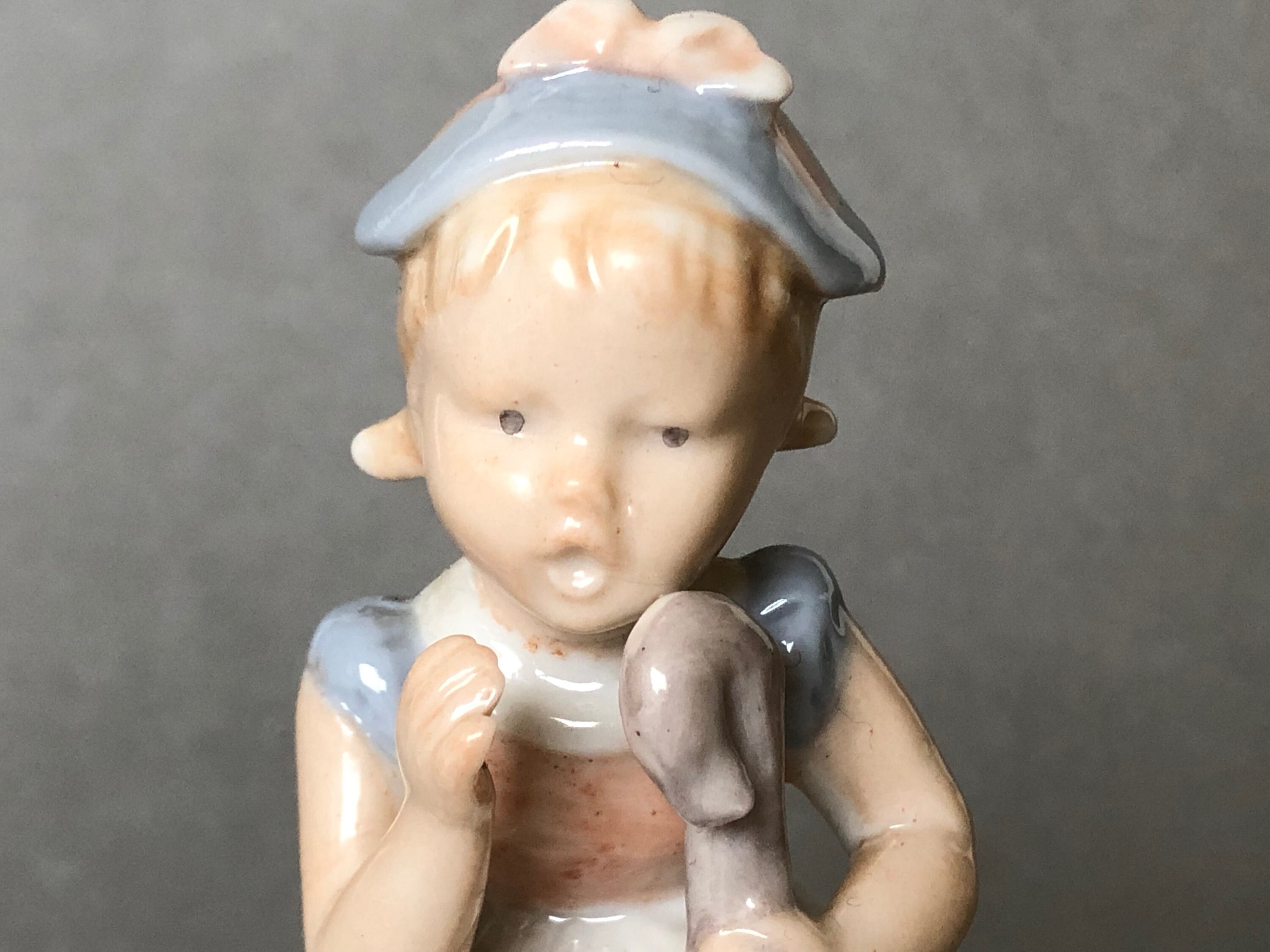 Vintage Terra Porcelain Statue of a Girl Figurine With a Goat Etsy