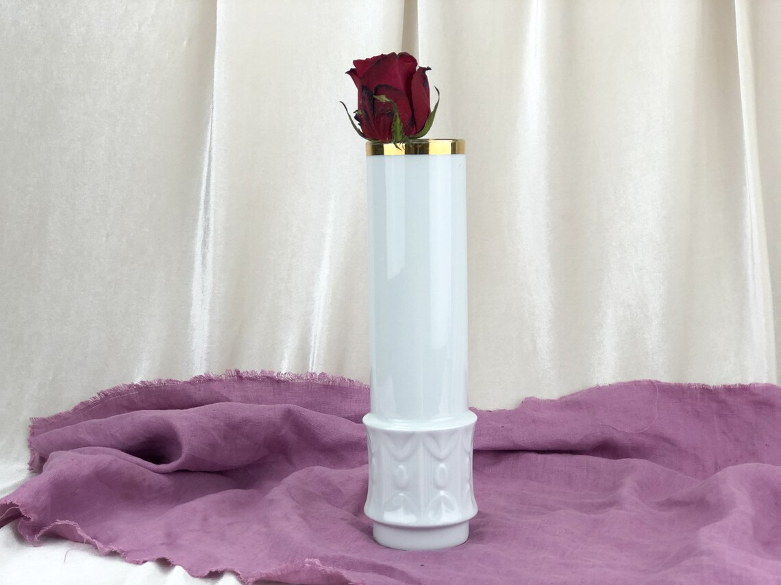 Bareuther Antique White Flower Vase From Germany Etsy