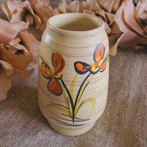 Piccolo vaso tedesco vintage con stampa floreale