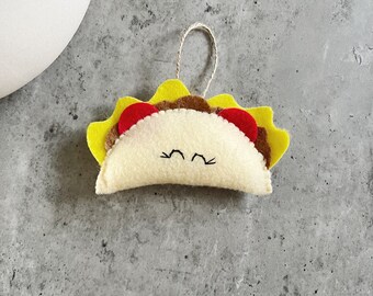 Filz Taco hängende Verzierung, Cinco De Mayo Dekorationen, Geschenke für Feinschmecker, geheime Weihnachtsgeschenk, Weihnachten mexikanischen Kitsch festlich, mexikanische Party