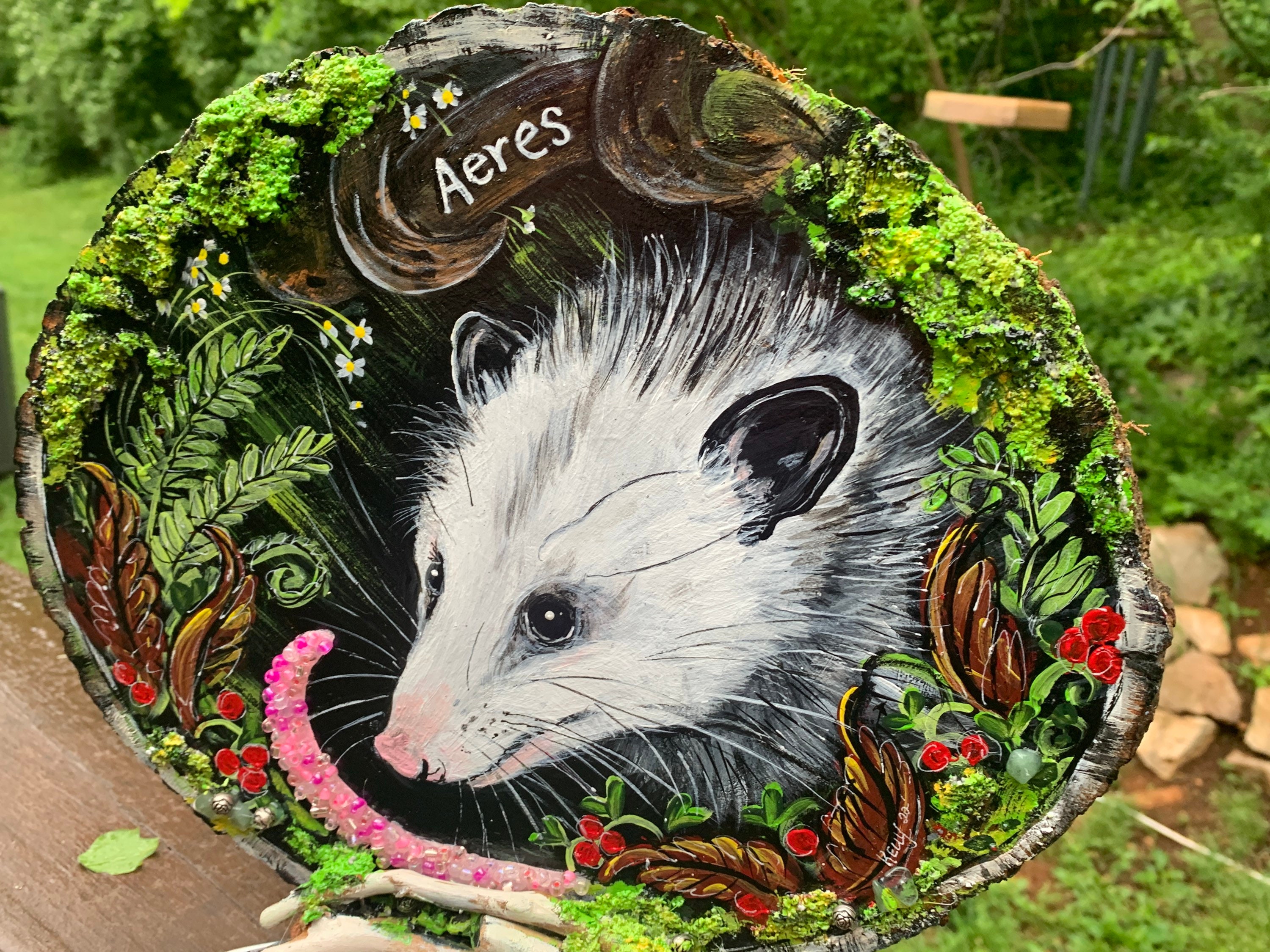 Baking Opossum Beatrix Potter Cottagecore Woodland Art Print 