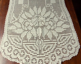 CROCHET curtain handmade french craft creation sylvette Raisonnier model Hummingbird