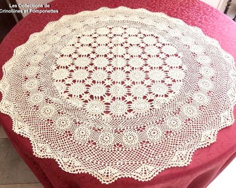 MANTEQUILLO INDIVIDUAL TEJIDO A MANO, centro de mesa hecho a mano de 110 de diámetro