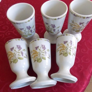 MAZAGRANS in LIMOGES porcelain with VIOLETTE decorations, set of 6