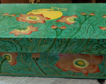 Caja de madera ARTESANAL pintada a mano caja decorativa libélula PRECIO PROMOCIONAL