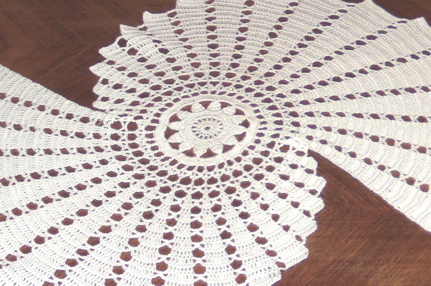 Napperon Crocheté Artisanal - Création Sylvette Raisonnier - Ecru - 100% Coton