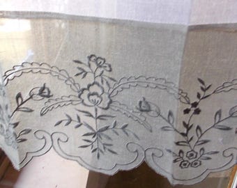 TENDA RICAMATA in voile di poliestere 45x60 cm 2 TONI