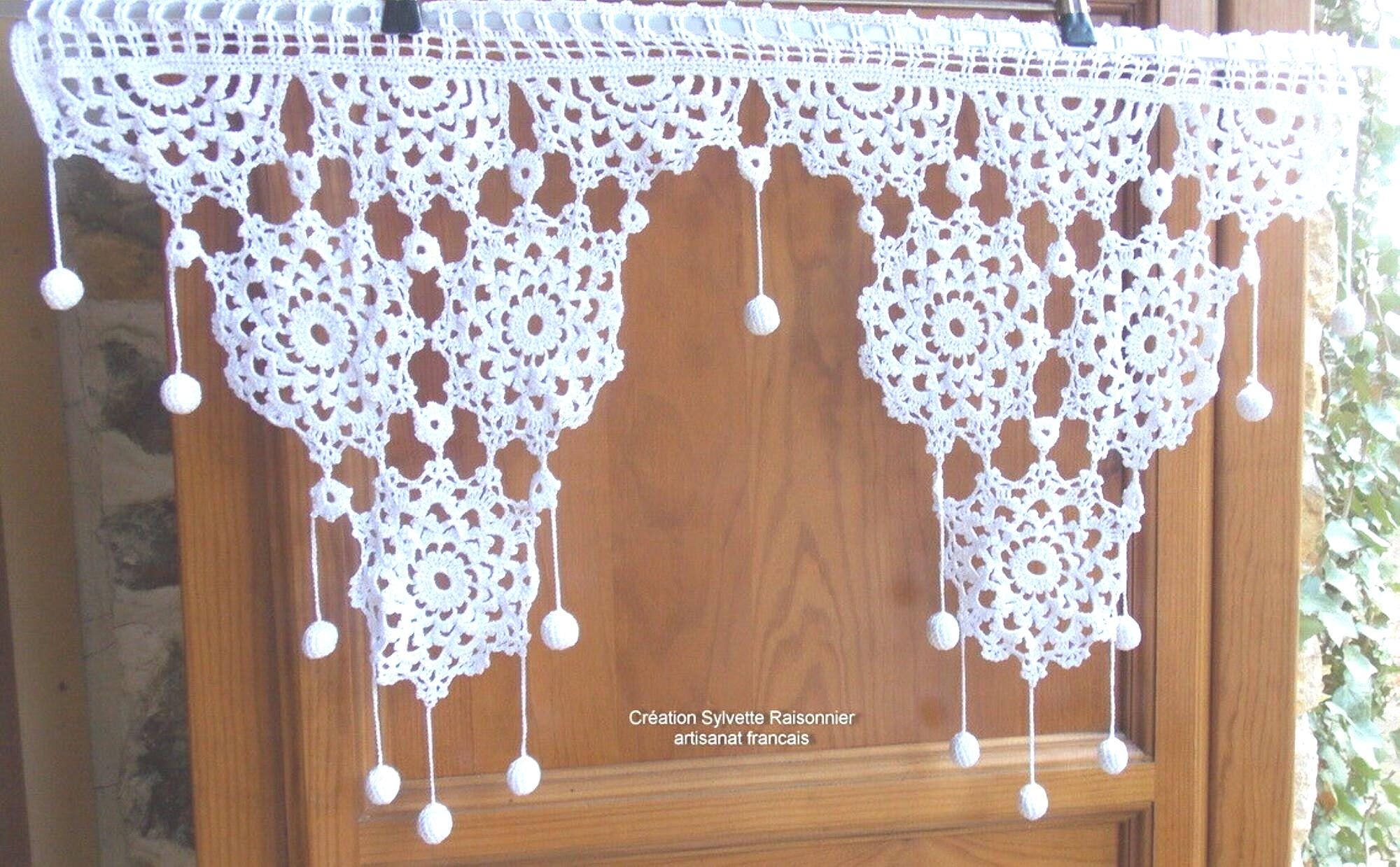 Rideau Brise-bise Sur Mesure - Coton - Fait Main En France - Collection Crinolines Et Pomponettes - Neuf