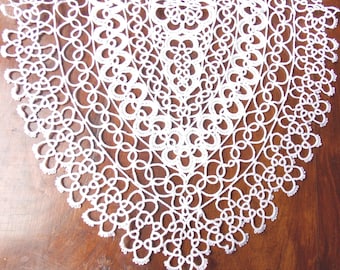 手刺繍プレイマット タティングレース 楕円針付き 35X50 ホワイト