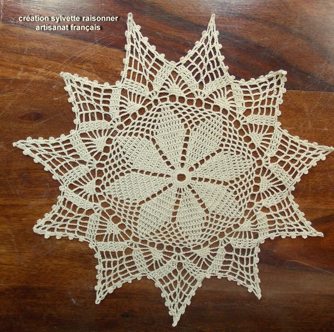 NAPPE CROCHET MAIN CREATION S RAISONNIER ARTISANAT FRANCAIS LES