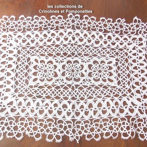 HAND-EMBROIDERED PLACEMAT needlepoint lace rectangular 30X45