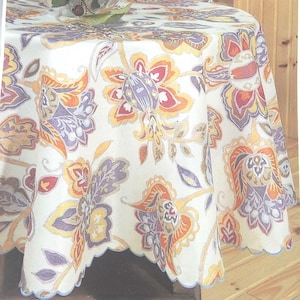 NAPPE IMPRIMEE FLEURIE ronde de 170cm 60%coton 40 polyester fLORESTA