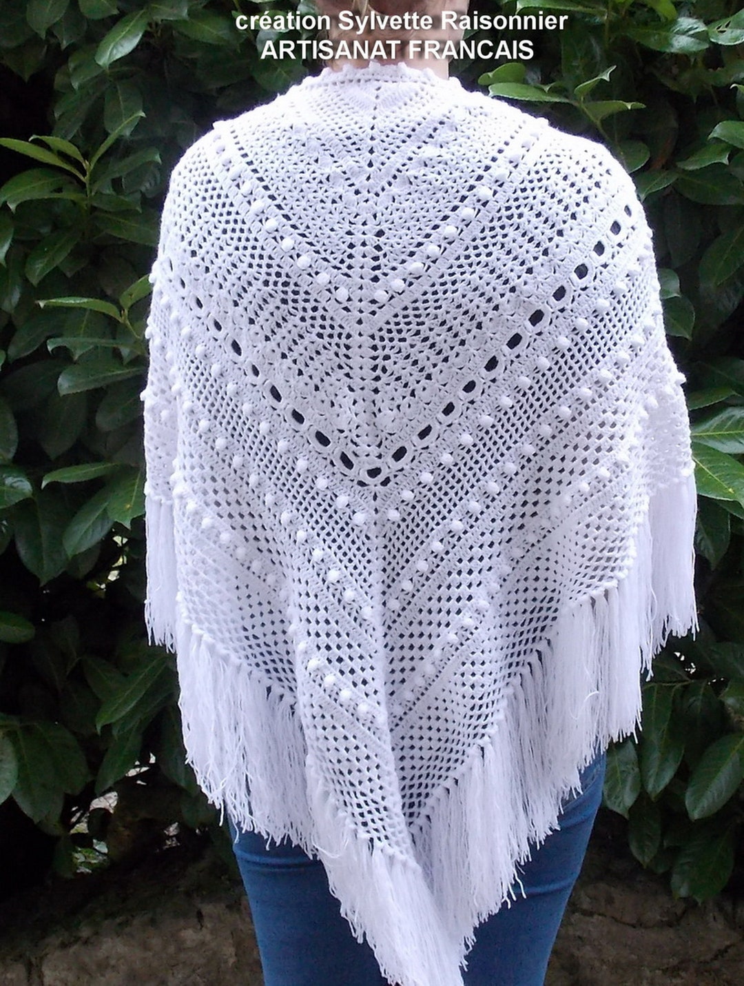 CHALE CROCHET FAIT MAIN EN FRANCE CREATION SYLVETTE RAISONNIER EURYDICE