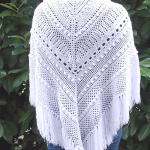 Handmade crocheted shawl, created by Sylvette Raisonnier, French craftsmanship, made to order