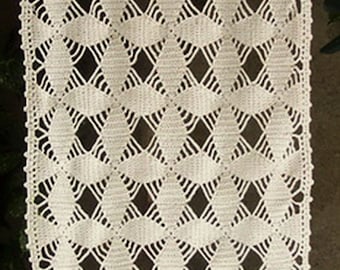 RIDEAU  CROCHET MAIN     artisanat français création sylvette Raisonnier modèle dandy écru