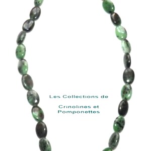 COLLIER de PIERRE fine semi précieuse rubis  ZOIZITE de Tanzanie