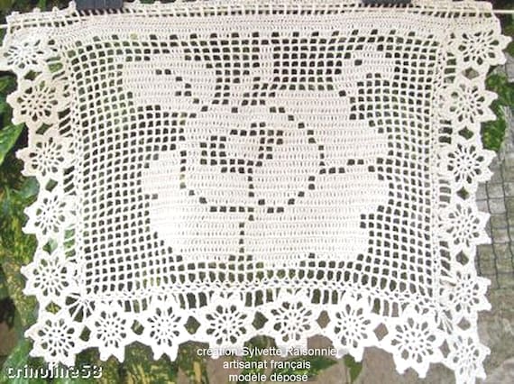RIDEAU CROCHET Fait Main Artisanat Francais Sur Mesure Colibri