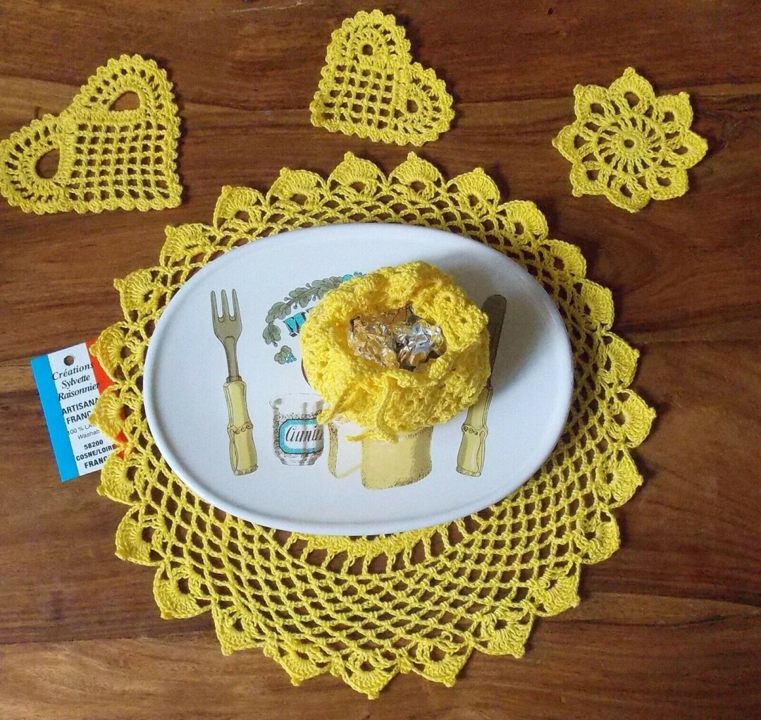 Napperon Crochet Années 1930 en Colors Écru