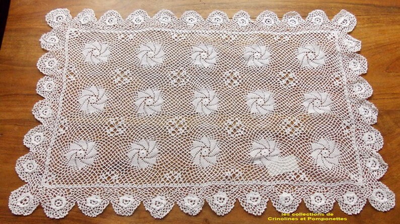 ART CROCHET DILIE handcrafted fine rectangular thread 30x45 image 1