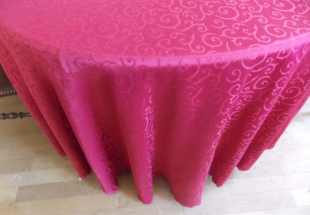 Ruby Red Tablecloth Round Ruby Red Polyester Damask Tablecloth, 300 Cm Diameter - Etsy