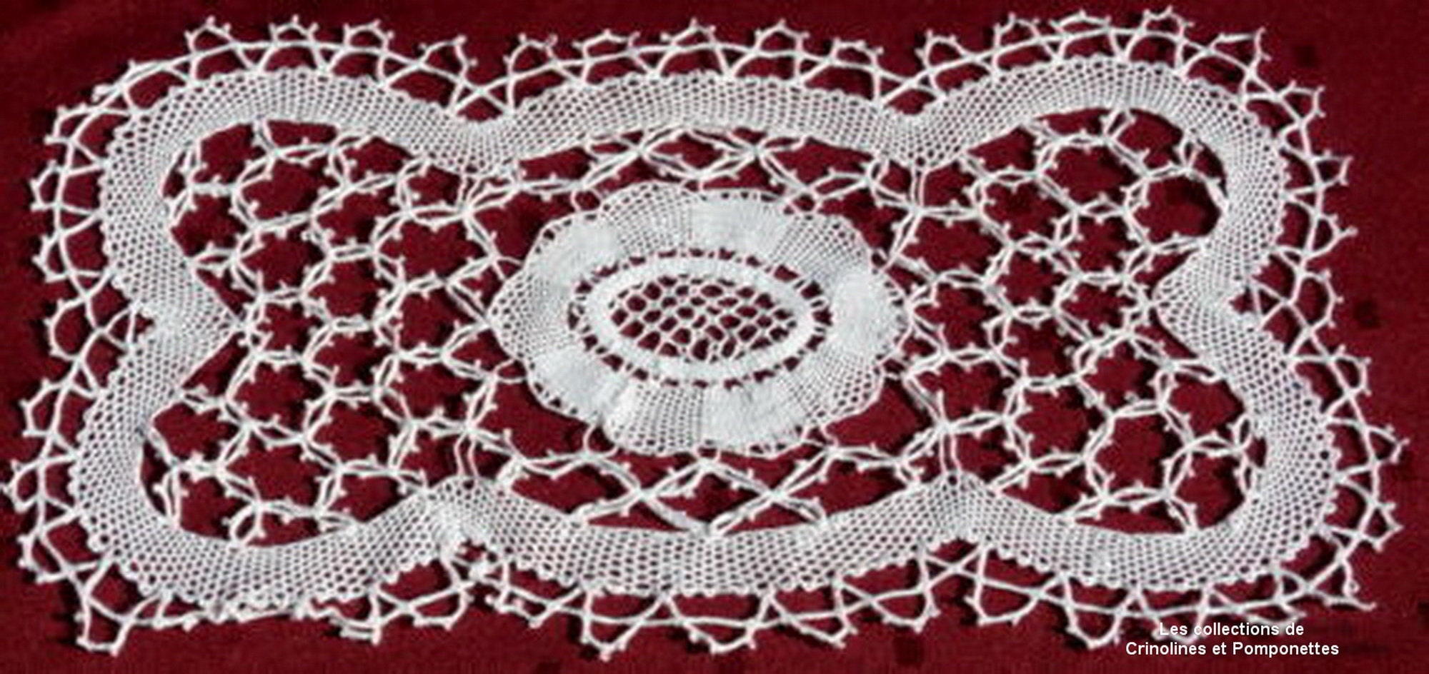 Napperon Dentelle Bruges Aux Fuseaux Rectangulaire Blanc 13x24