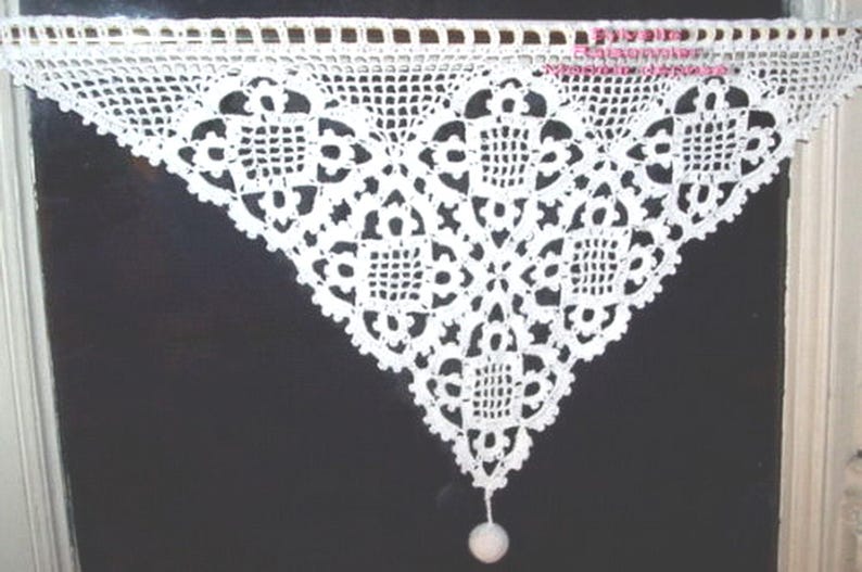 Cortina/brise de ganchillo hecha a mano, artesanía francesa, diseño Sylvette Raisonnier, modelo Belle imagen 2