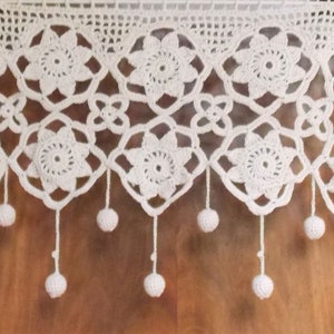 CROCHET curtain handmade french craft creation sylvette Raisonnier model Hummingbird