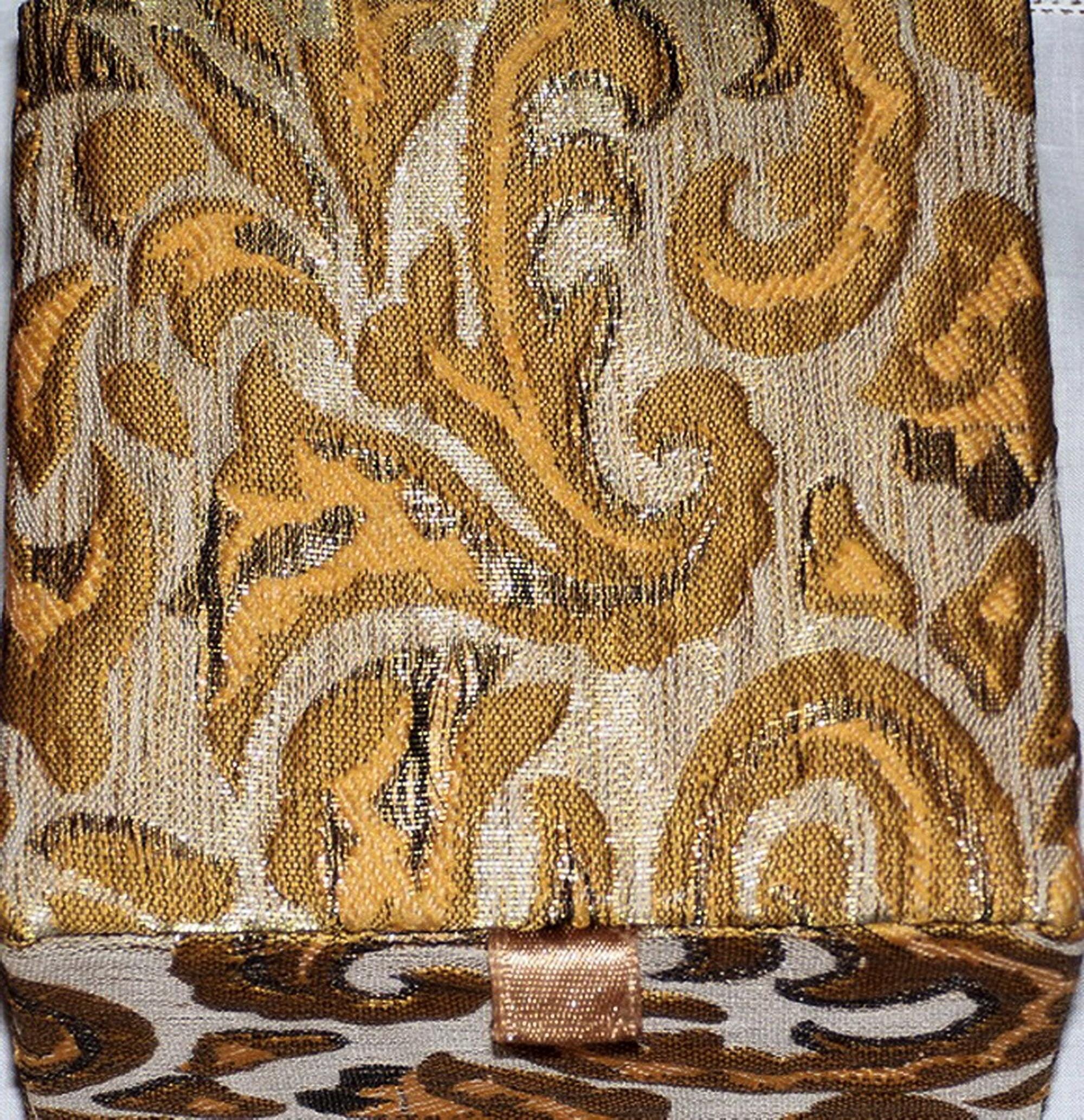 Boîte à Bijoux En Brocart Carrée Couleur Mordorée - Artisanat De Qualité - Neuf Sans Emballage D'origine - Parfaite Pour Rangement Ou Cadeau