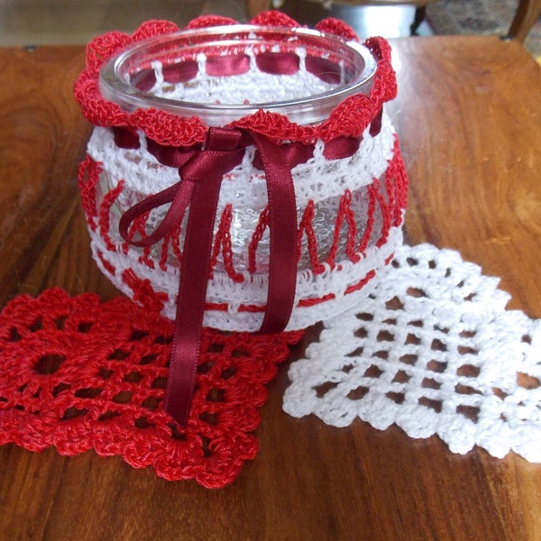 BONBONNIERE  de TABLE crochet main artisanat français S RAISONNIER  tomate