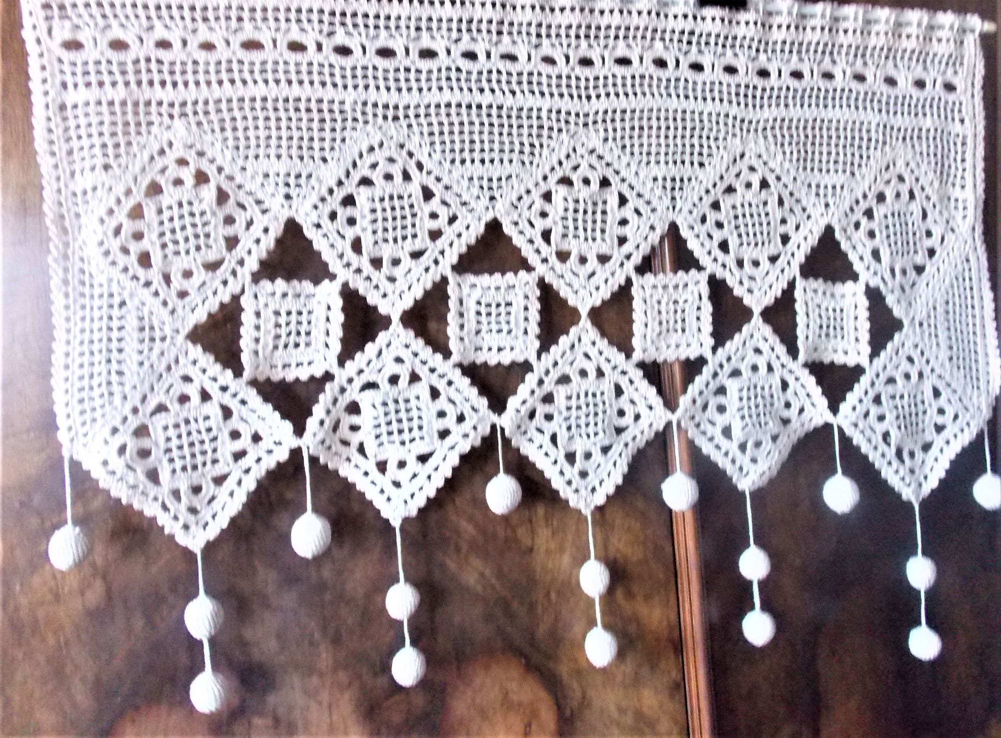 Rideau Crochet Fait Main étoiles - Sur Mesure - Artisanat Français - Sylvette Raisonnier