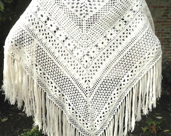 CROCHET SHAWL handmade creation S Raisonnier French craftsmanship MADE TO ORDER