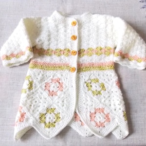VESTE paletot CROCHET sur commande et sur mesures Création Sylvette Raisonnier modèle PATCHWORK  pour Nynette