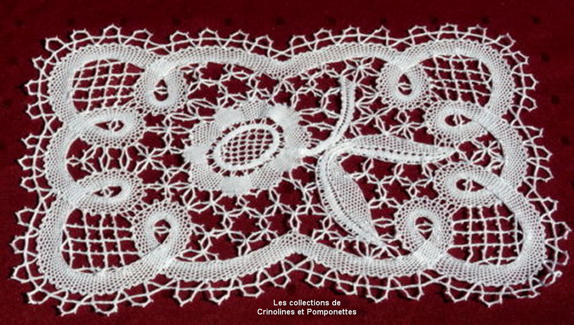 Napperon Dentelle Bruges Aux Fuseaux Rectangulaire Blanc 19x28